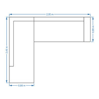 ANDROS καναπές οικιακού χώρου 240x295x90 ταπετσαρία ΕΠΙΛΟΓΗΣ